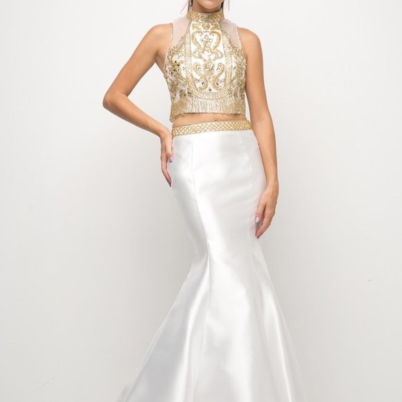 Cinderella Dresses & Skirts - High Neck Two Piece Mermaid Prom Dress CD84016